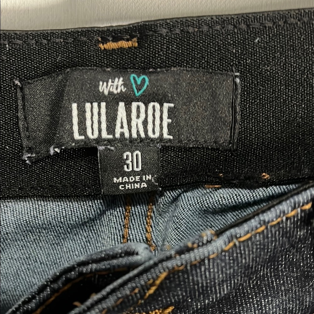EUC size 30 LuLaRoe Skinny Jeans Dark Wash - Picture 2 of 3